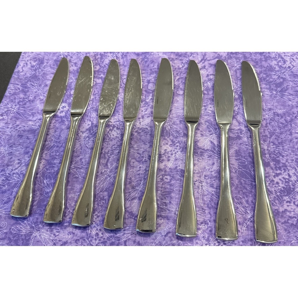 Oneida Surge Glossy‎ Stainless Steel Flatware Solid Dinner Knife Knives Set Of 8